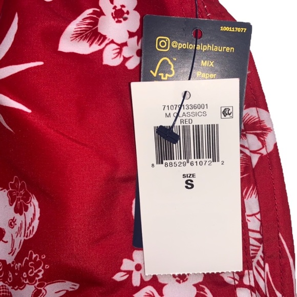 Polo Ralph Lauren Polo Bear Swim Trunks Shorts Red - Picture 5 of 12